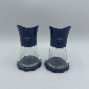 Pair of Kuhn Rikon Mini Vase Spice Herb Salt‎ Pepper Grinder SWISS  BLUE 5"